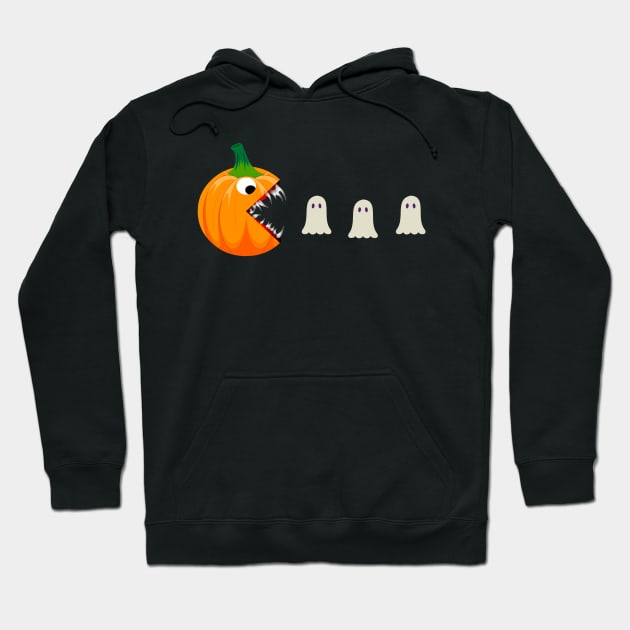 Funny Halloween For Women Kids Men Pumpkin Eating Ghosts Hoodie by wonderws
